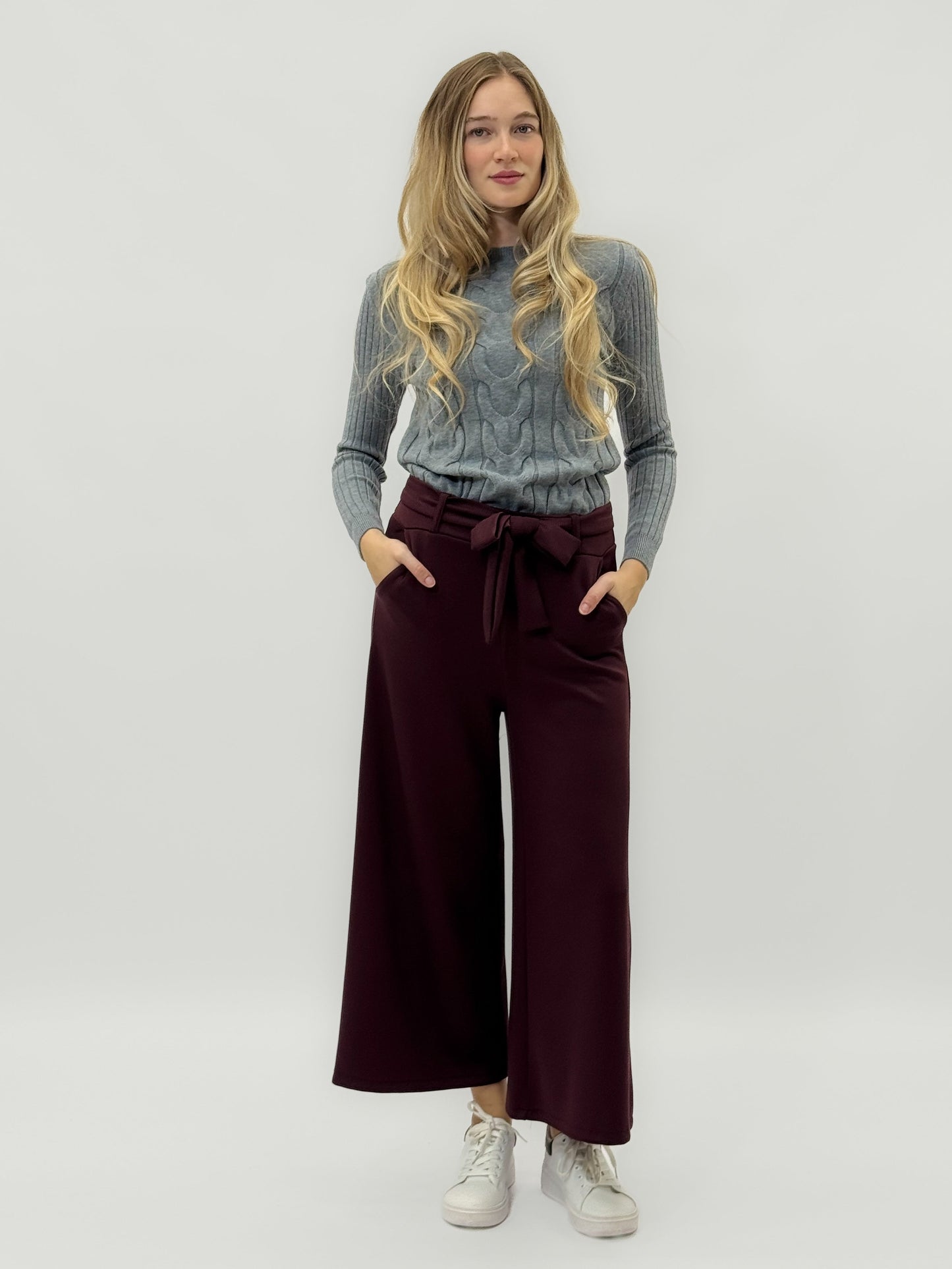 Pantalons palazzo avec ceinture à la taille