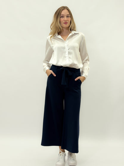 Pantalons palazzo avec ceinture à la taille