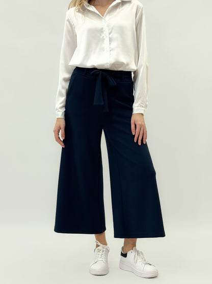 Pantalons palazzo avec ceinture à la taille