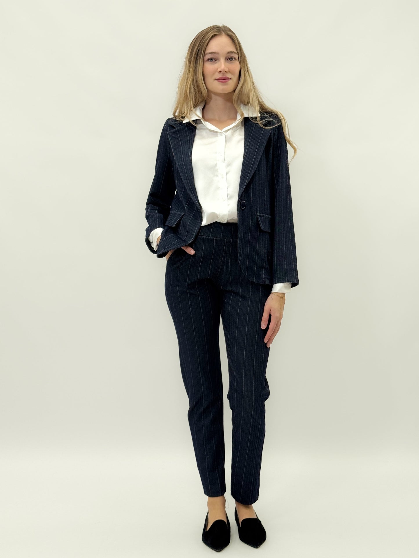 Veste à rayures élégante - Bleu