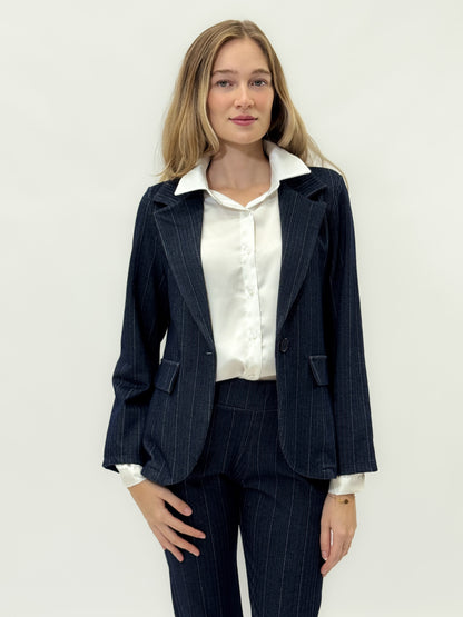 Veste à rayures élégante - Bleu