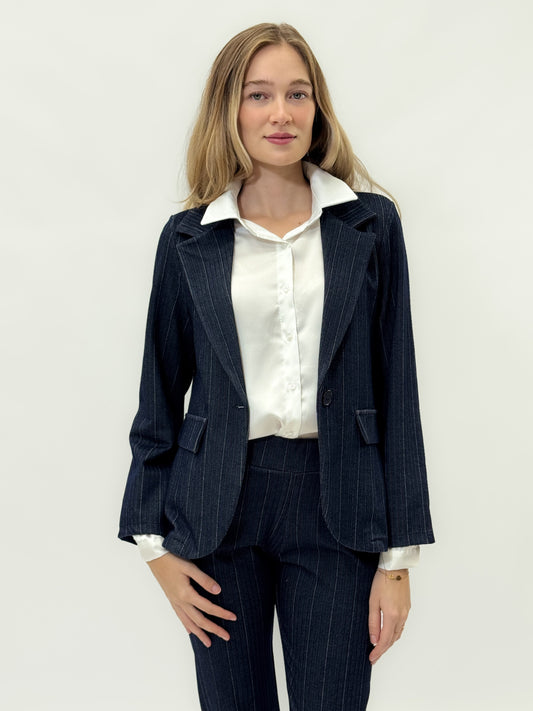 Veste à rayures élégante - Bleu