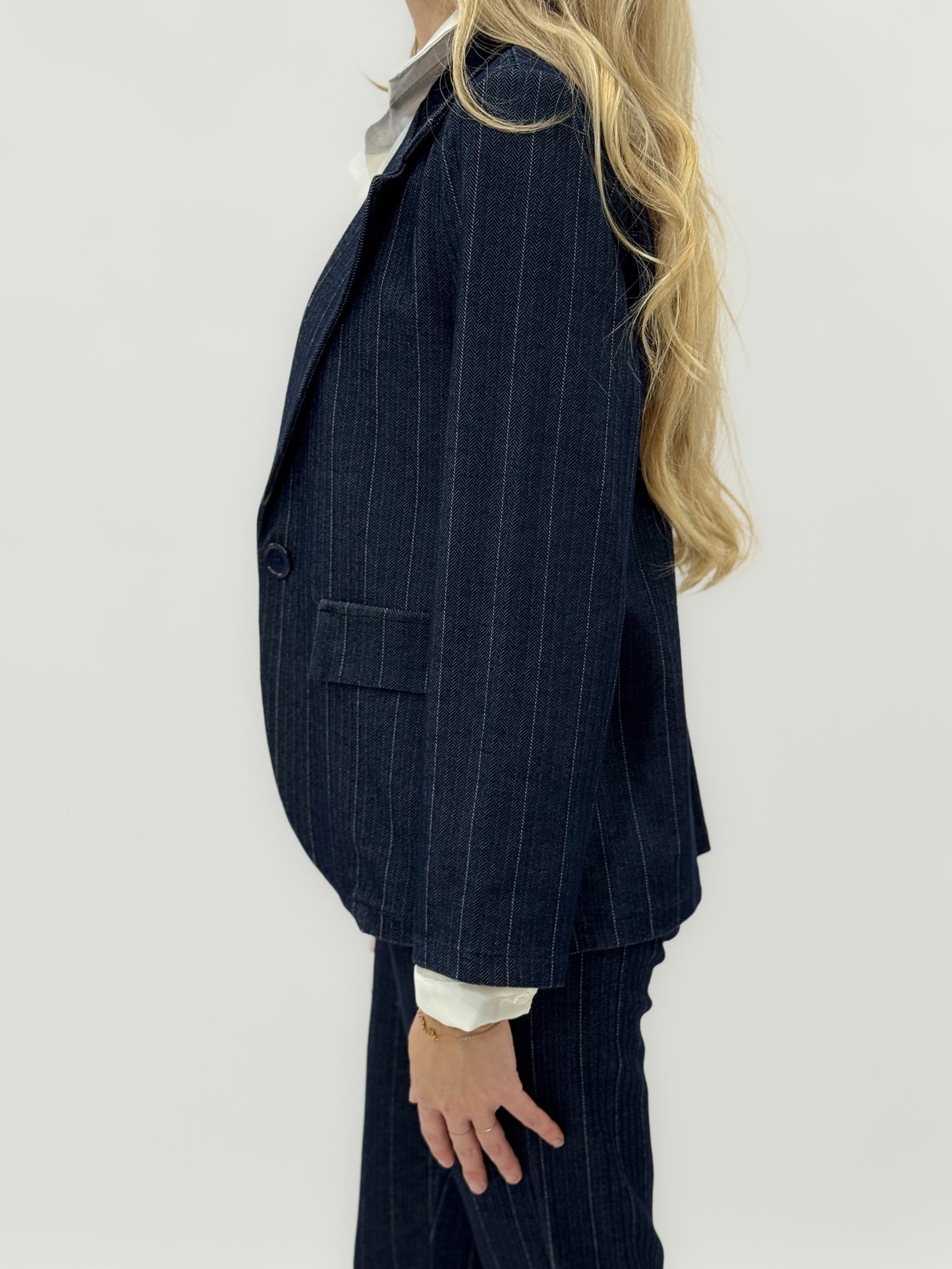 Veste à rayures élégante - Bleu