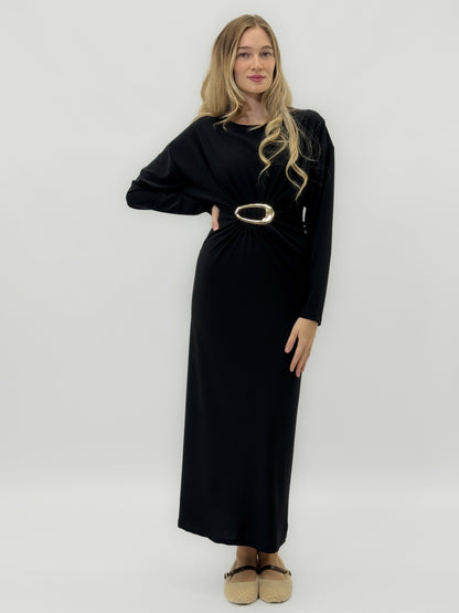 Robe longue avec détail doré