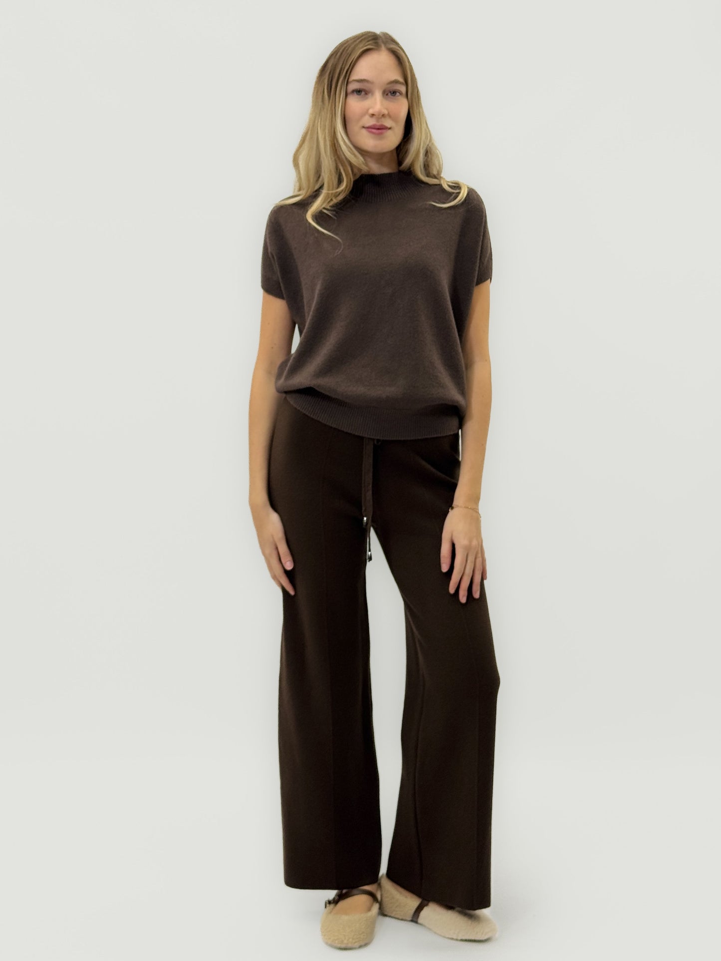 Pull en maille fine à manches courtes