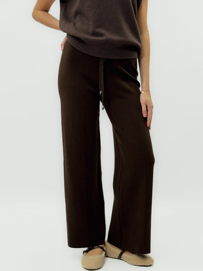 Pantalons doux en maille avec cordon de serrage