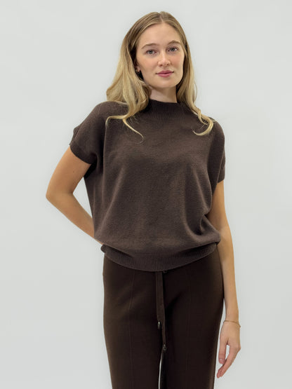 Pull en maille fine à manches courtes