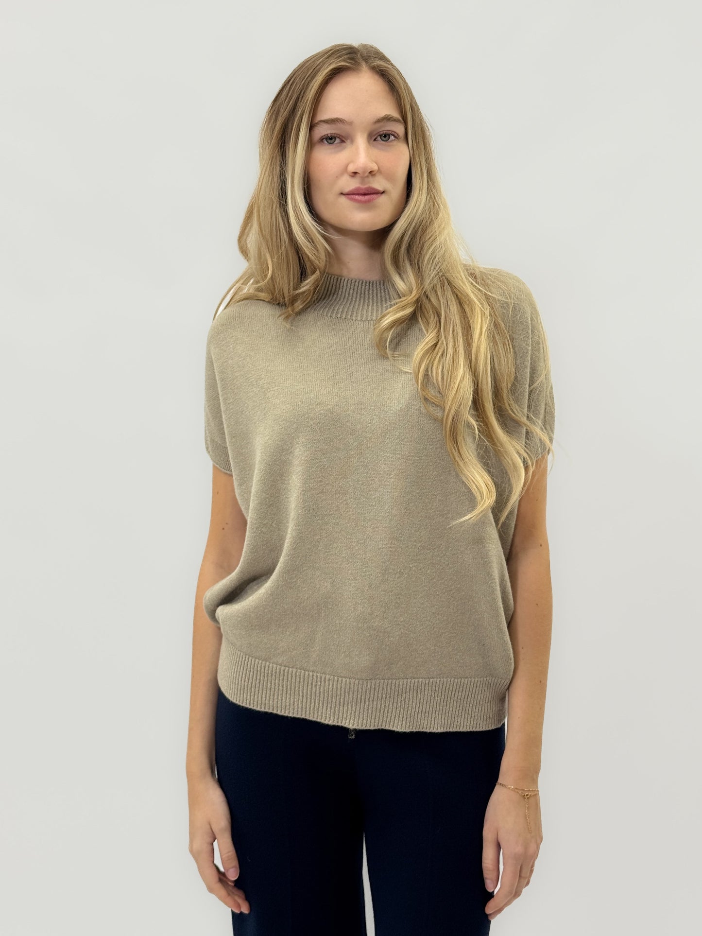 Pull en maille fine à manches courtes