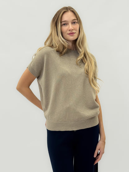 Pull en maille fine à manches courtes