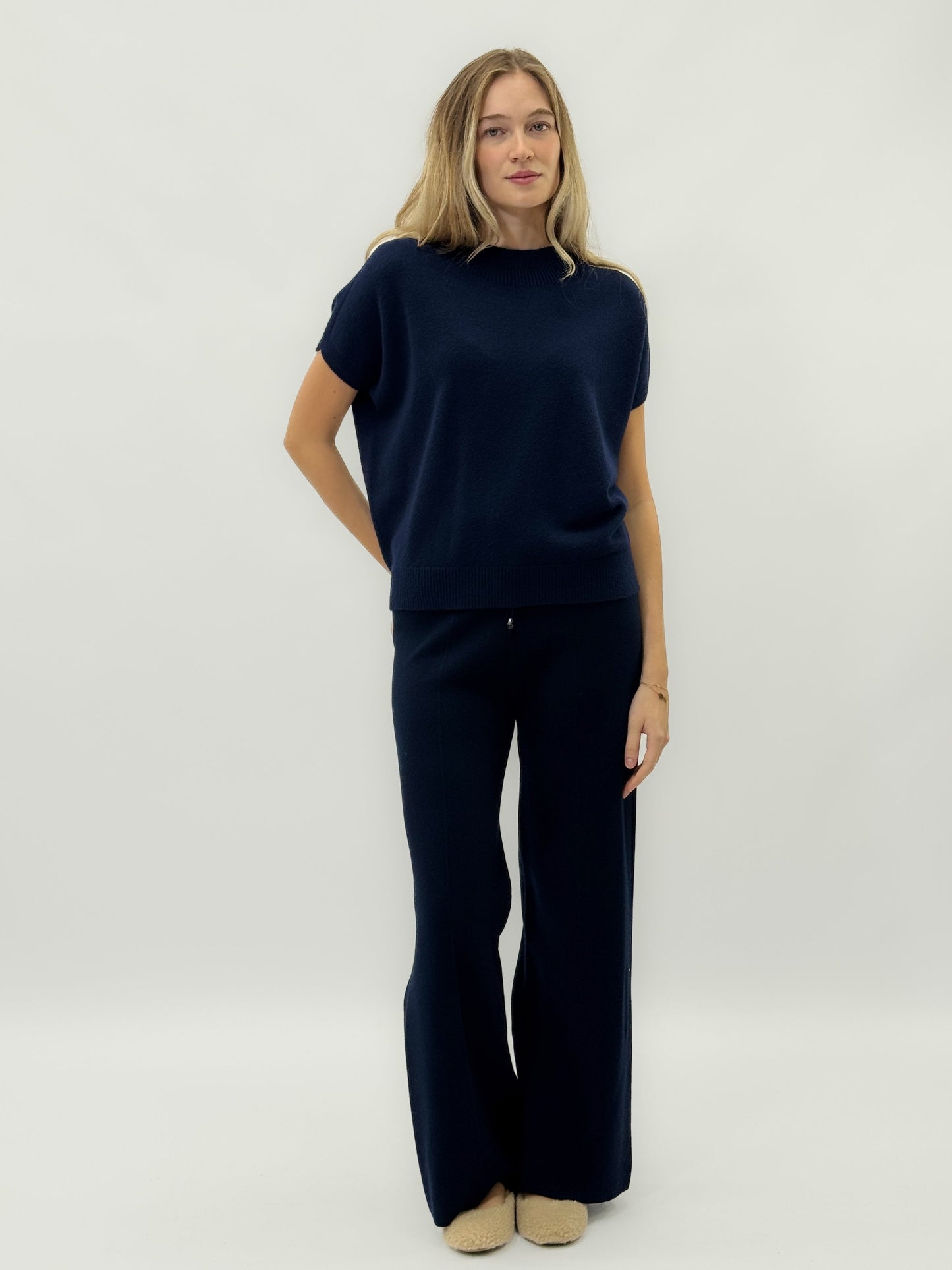 Pantalons doux en maille avec cordon de serrage