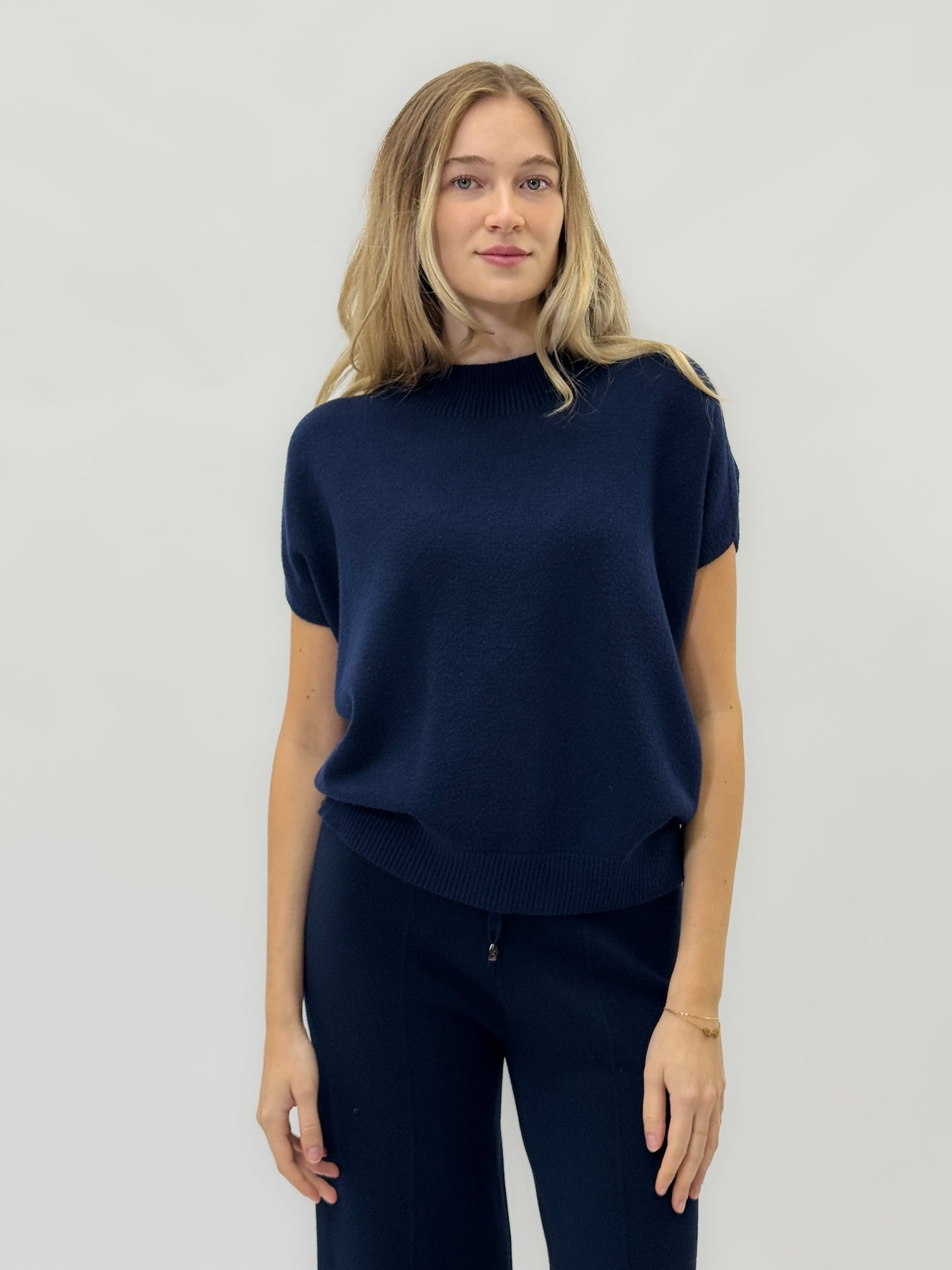 Pull en maille fine à manches courtes