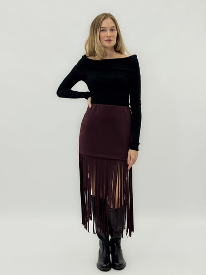 Jupe midi avec des franges longues