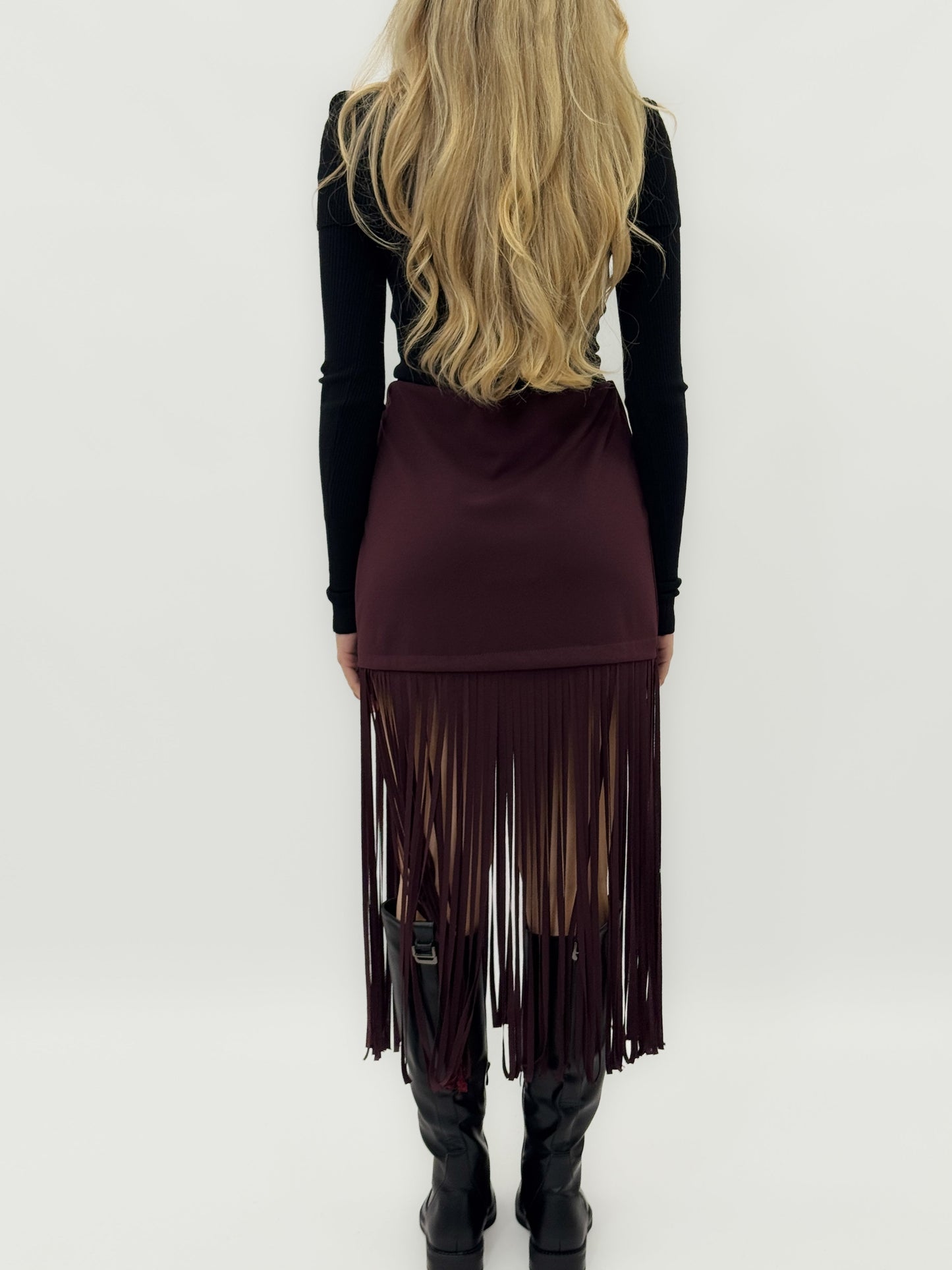 Jupe midi avec des franges longues