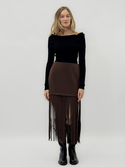 Jupe midi avec des franges longues
