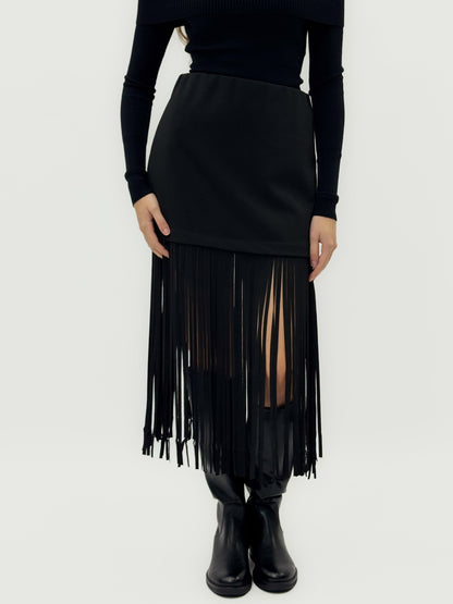 Jupe midi avec des franges longues