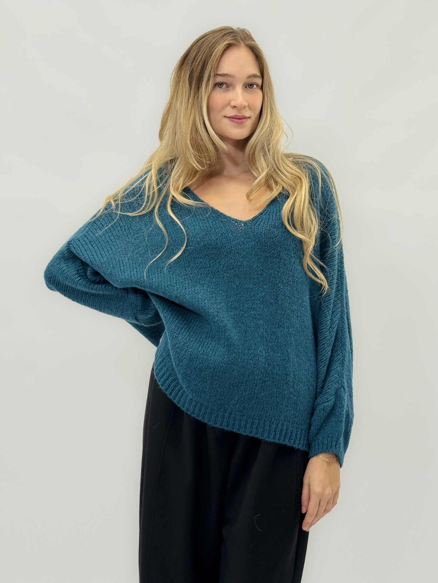 Pull doux avec décolleté en V