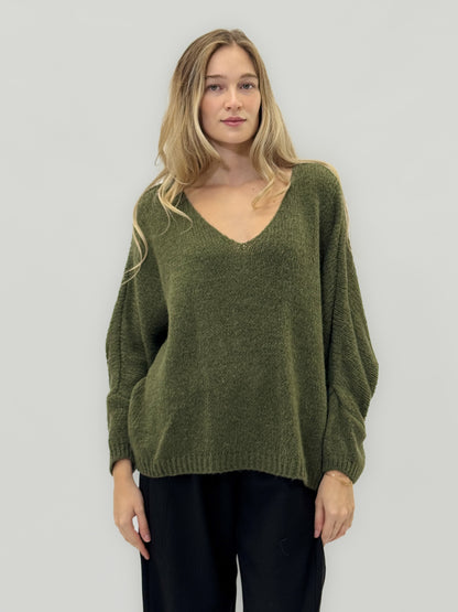 Pull doux avec décolleté en V