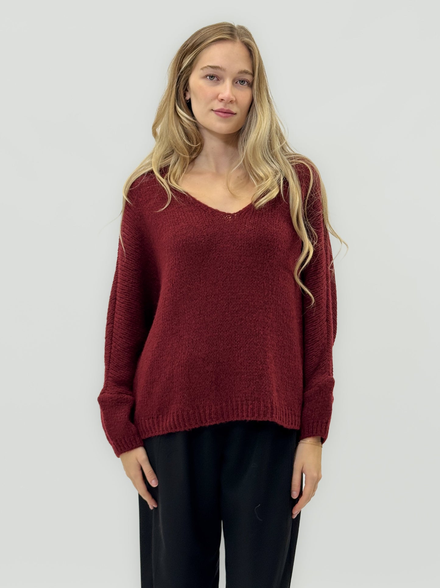 Pull doux avec décolleté en V