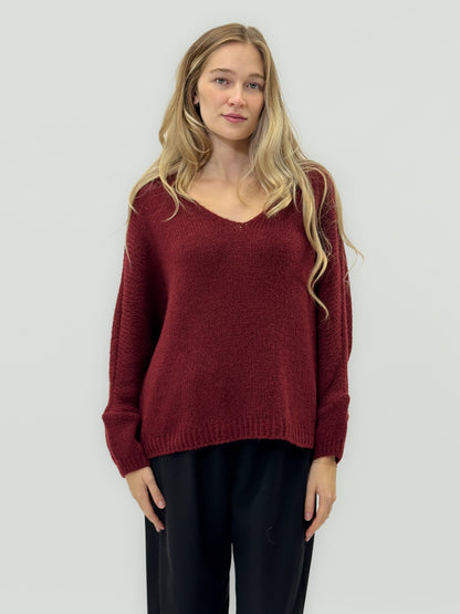Pull doux avec décolleté en V