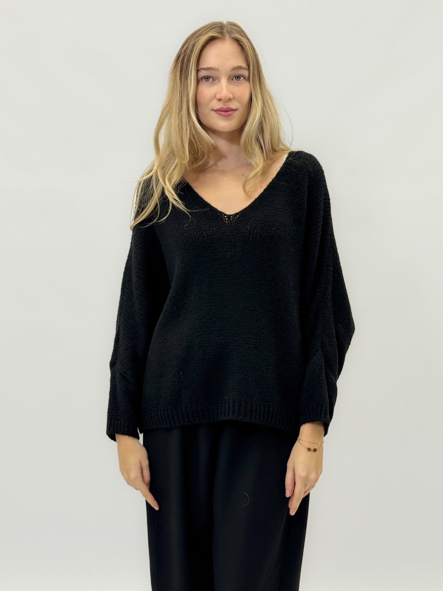 Pull doux avec décolleté en V