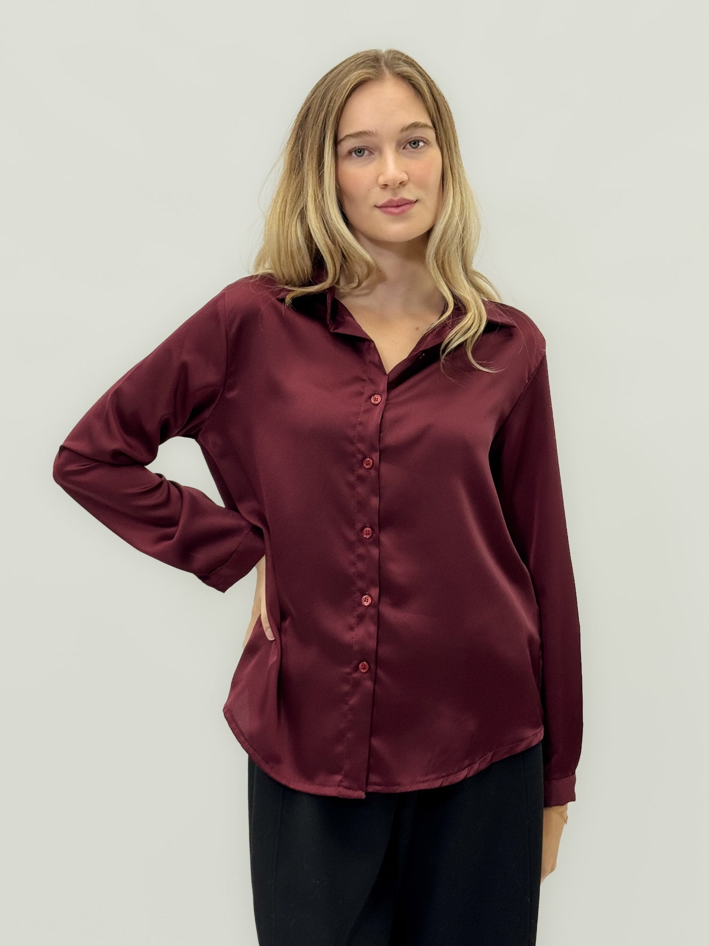 Chemise satinée effet soie