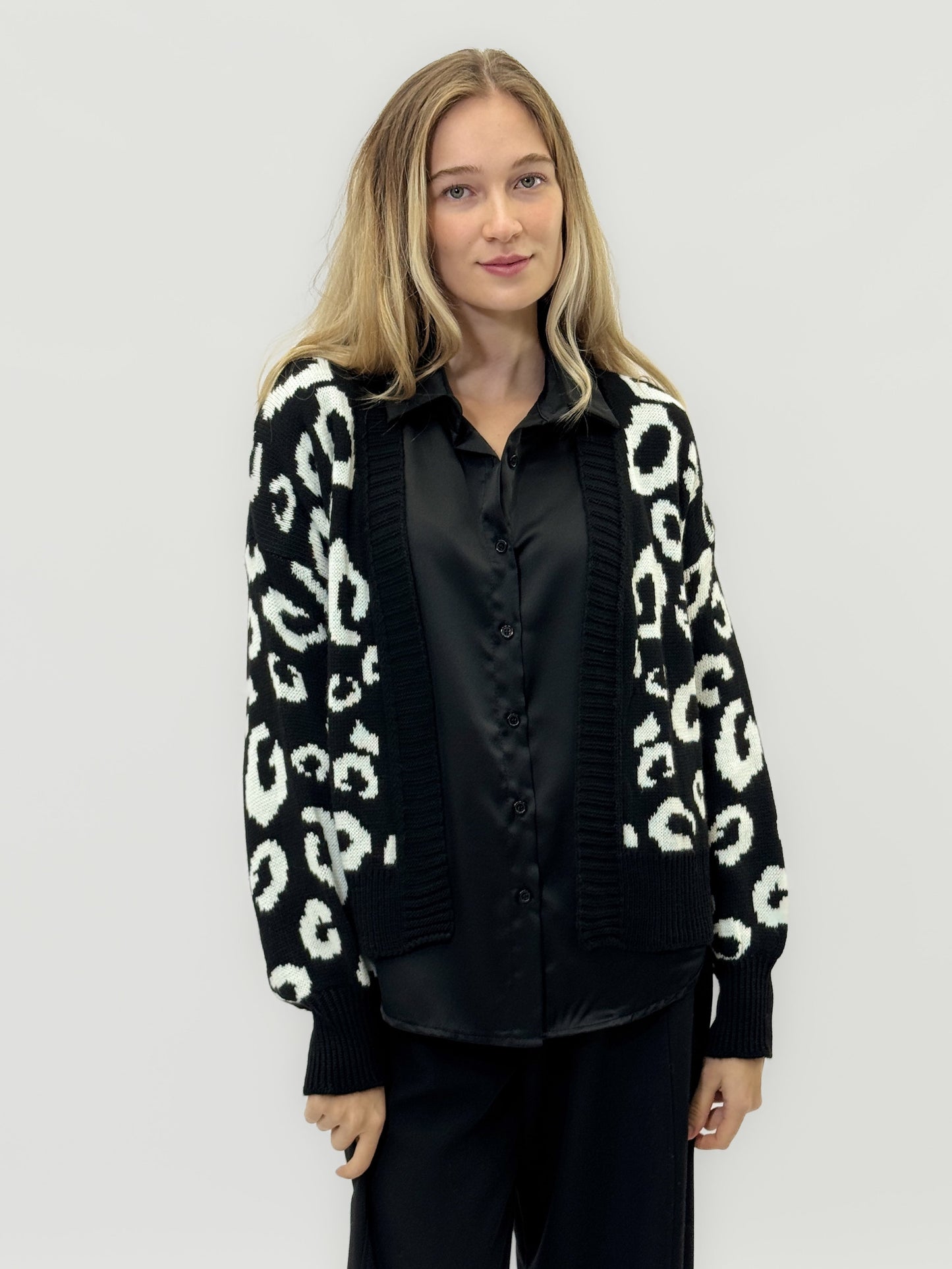 Cardigan à motif léopard