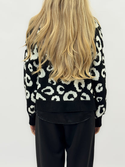 Cardigan à motif léopard