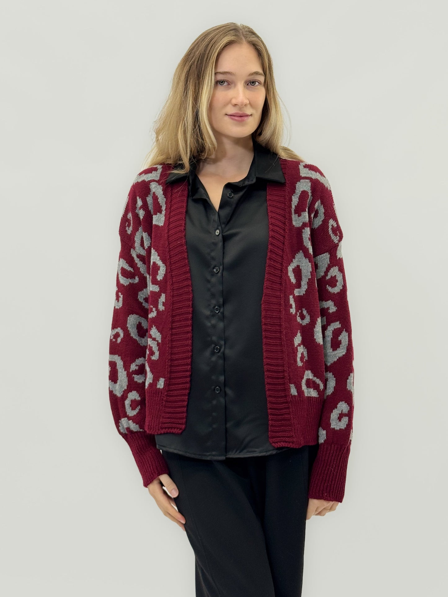 Cardigan à motif léopard