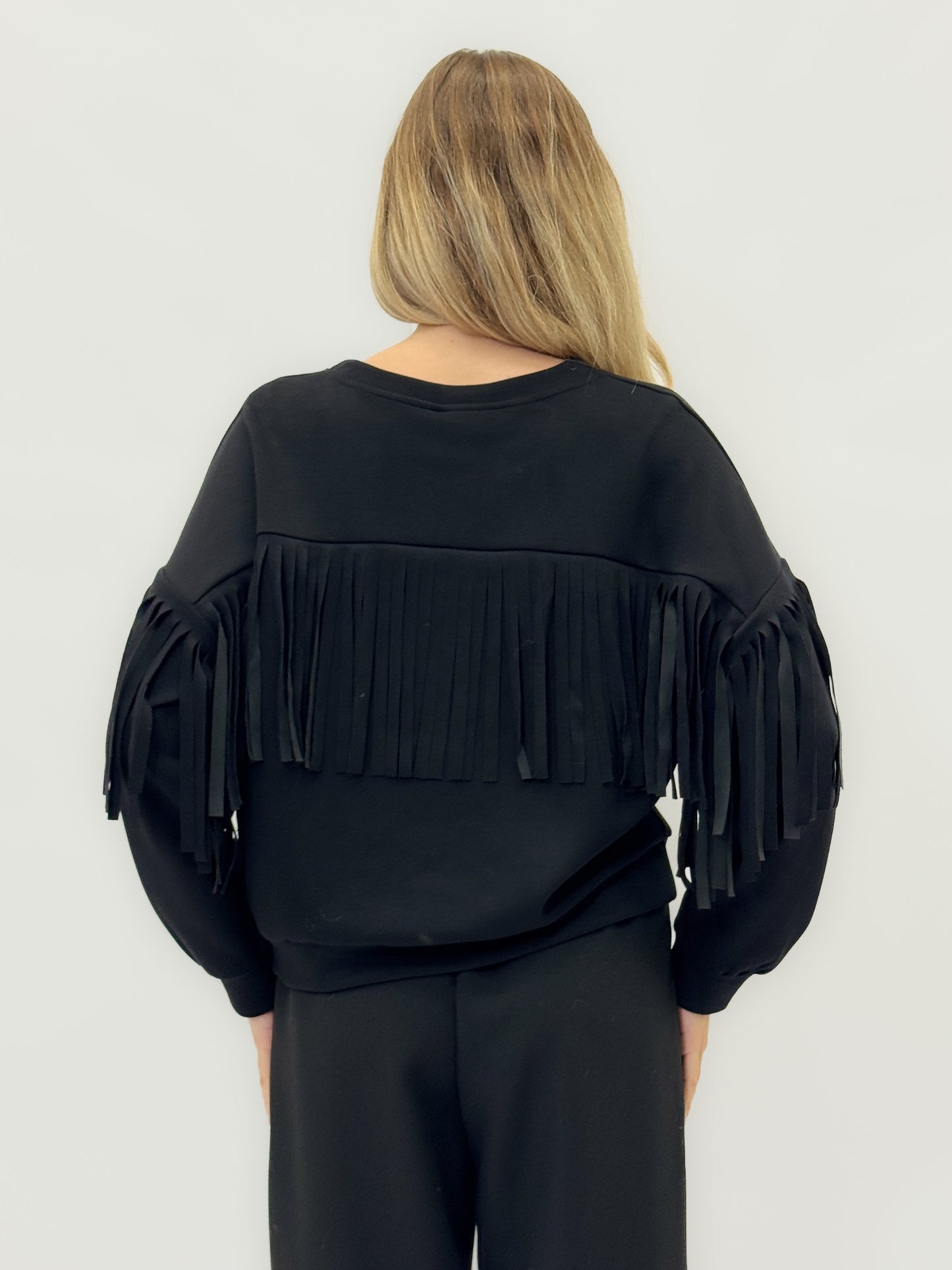 Sweat à franges sur les manches