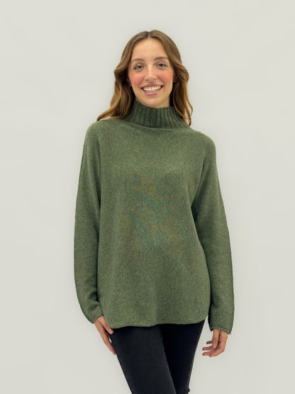 Pull doux à col montant