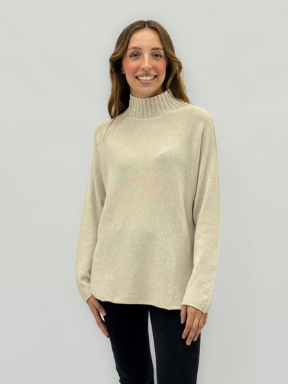 Pull doux à col montant