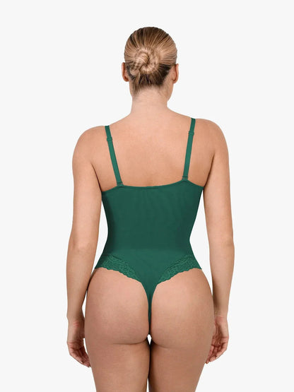 Body Sculptant en Dentelle à Col V Profond
