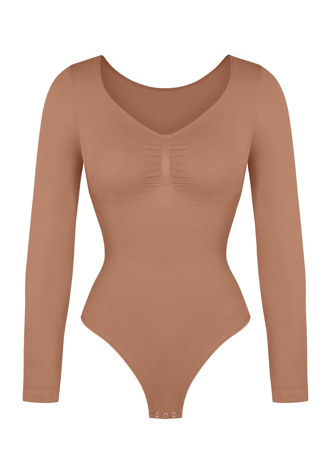 Marcella - Body à Manches Longues Sans Coutures avec String, Soutien-Gorge Intégré & Contrôle du Ventre