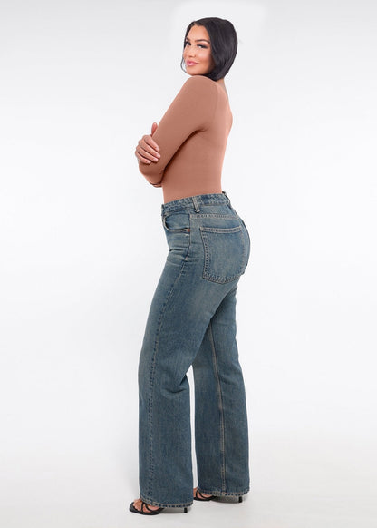 Marcella - Body à Manches Longues Sans Coutures avec String, Soutien-Gorge Intégré & Contrôle du Ventre