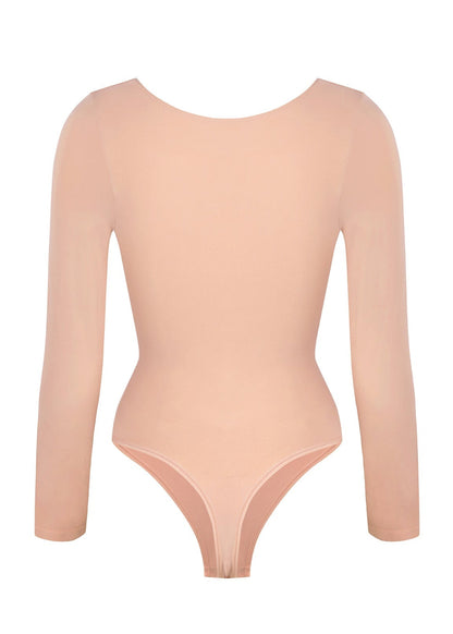 Marcella - Body à Manches Longues Sans Coutures avec String, Soutien-Gorge Intégré & Contrôle du Ventre