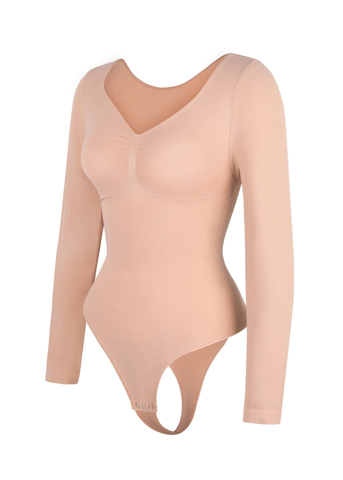 Marcella - Body à Manches Longues Sans Coutures avec String, Soutien-Gorge Intégré & Contrôle du Ventre