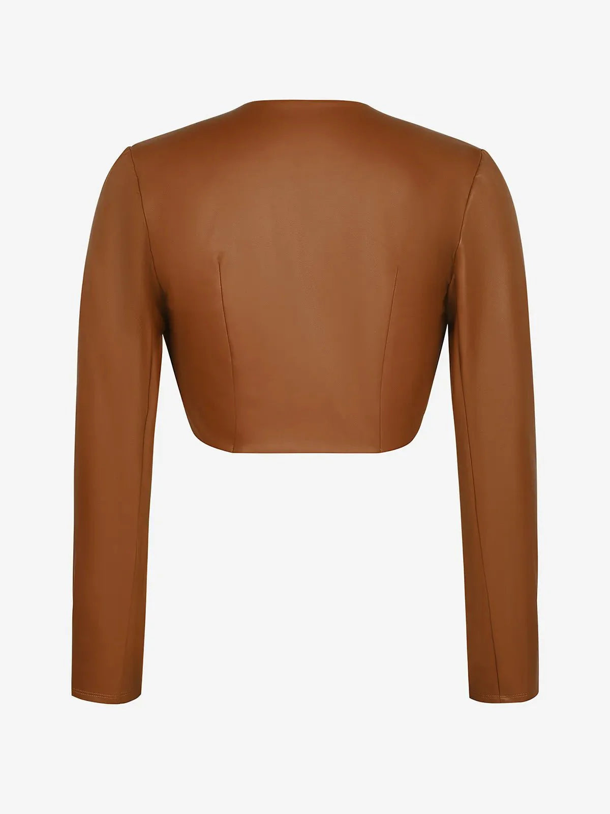 Veste Boléro en Similicuir à Manches Longues