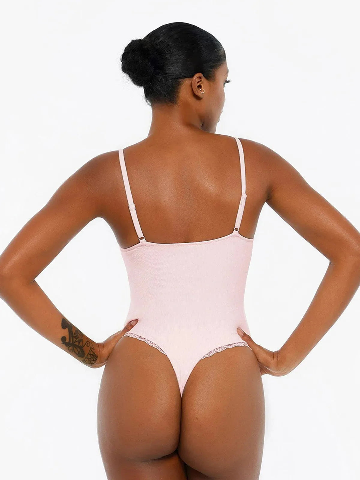 Body Sculptant en Modal avec Bretelles et Détails en Dentelle