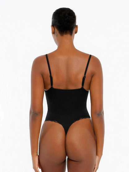 Body Sculptant en Modal avec Bretelles et Détails en Dentelle
