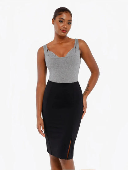Body Cami en Modal avec Contrôle du Ventre et Dentelle Intérieure