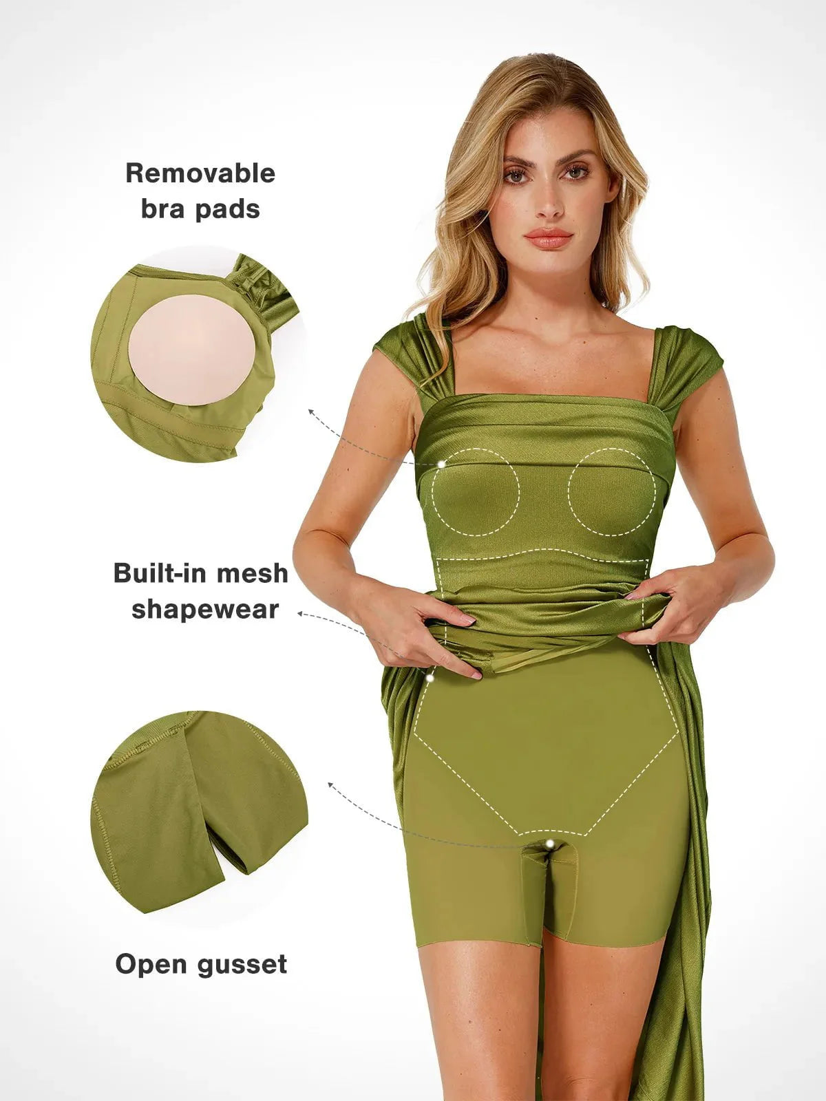 Robe Maxi Sculptante Drapée à Épaules Dégagées Shapewear