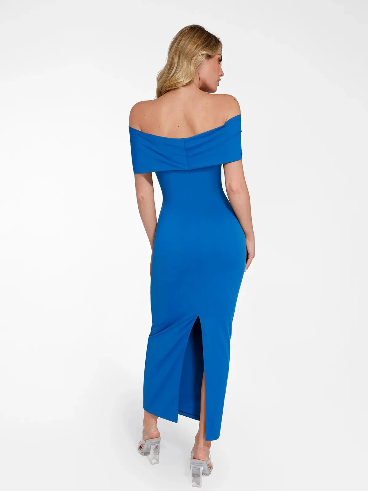 Robe Maxi Colonne Slim Sans Épaules Shapewear