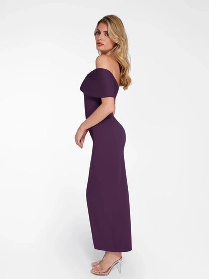 Robe Maxi Colonne Slim Sans Épaules Shapewear