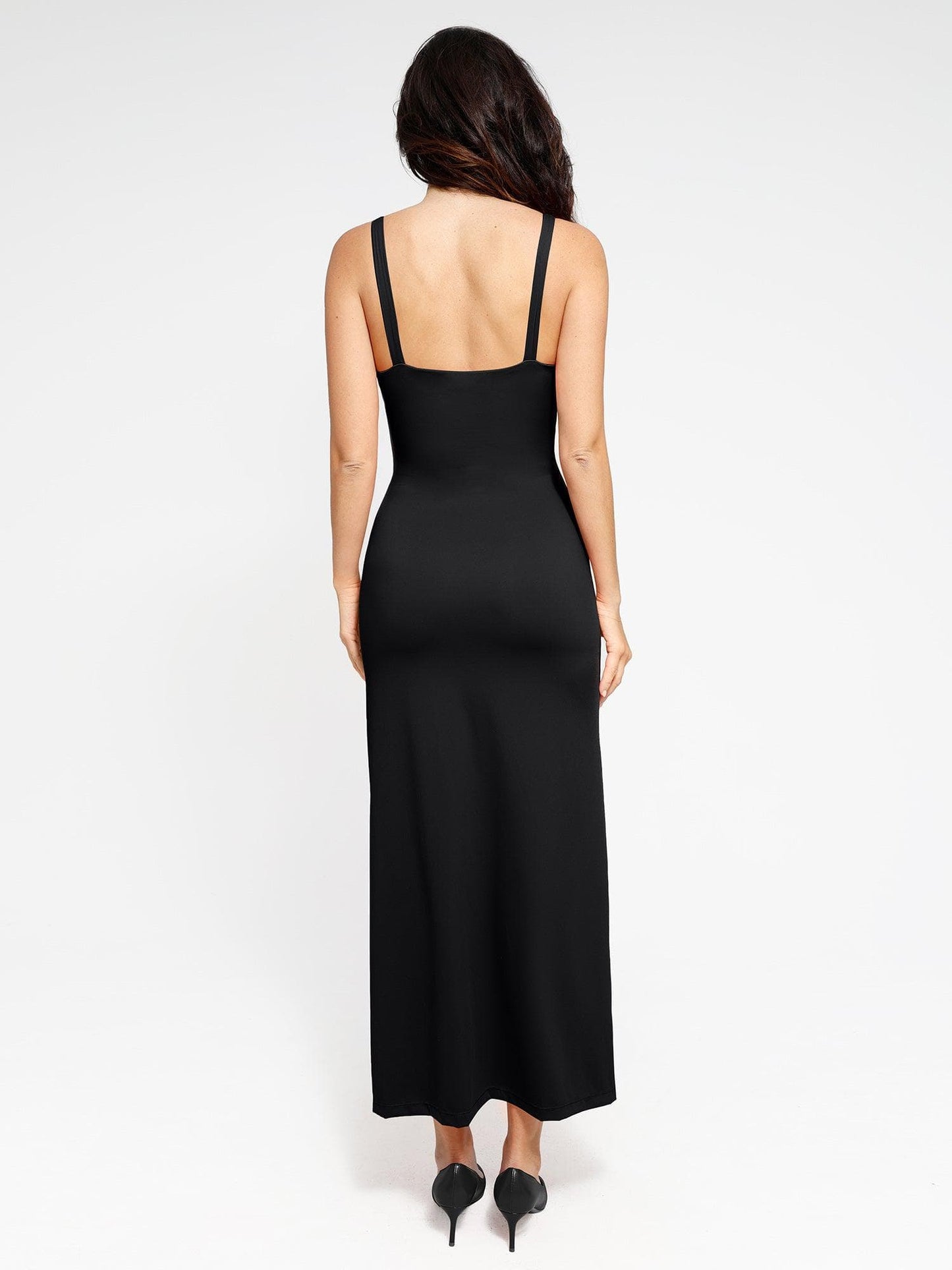 Robe Maxi Slimming à Fente Froncée Shapewear