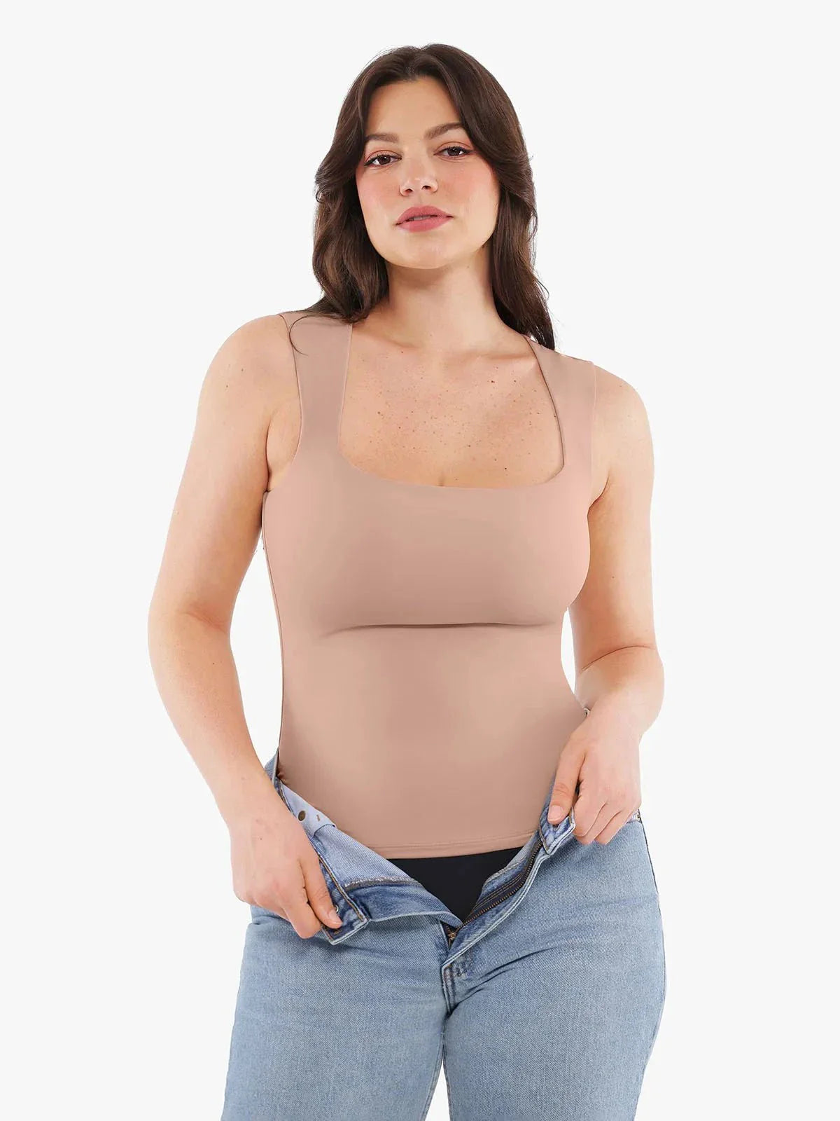 Haut sans manches à double couche avec effet modelant Cloud-Touch