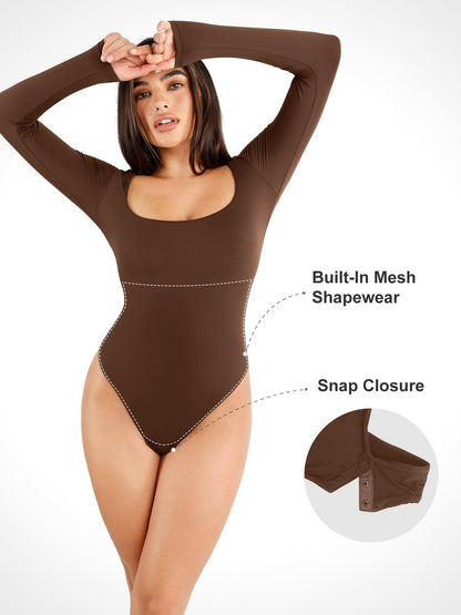 Body sans couture à manches longues Shapewear Cloudsense