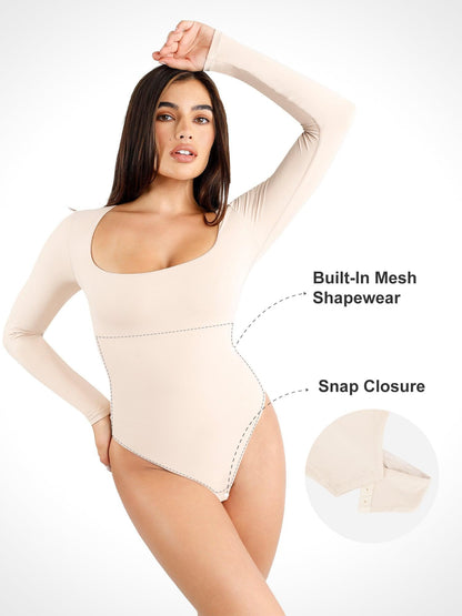 Body sans couture à manches longues Shapewear Cloudsense