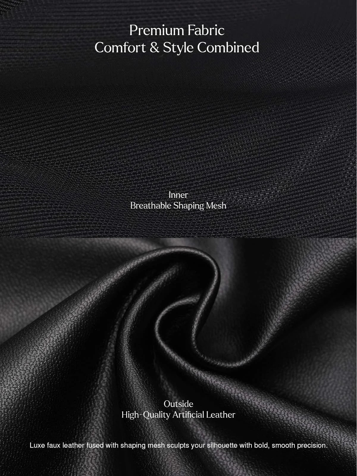 Robe en simili cuir sculptante à double port