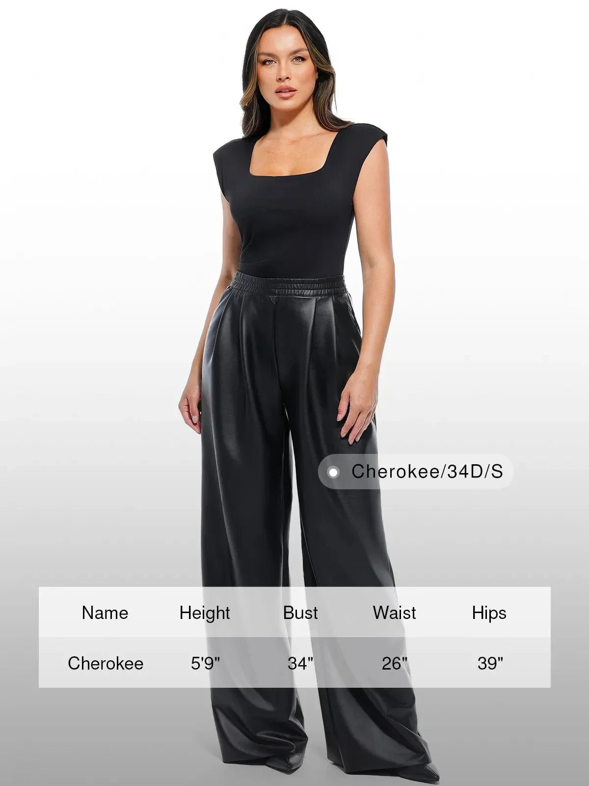 Pantalons larges taille haute en simili cuir