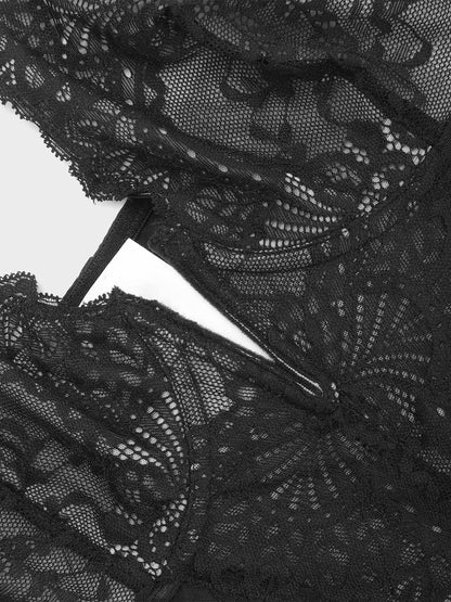 Body en Dentelle à Encolure Profonde en V ou Jupes en Similicuir